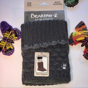 BearPaw Boot Toppers, Gray, New With Tags, pet/smoke free home